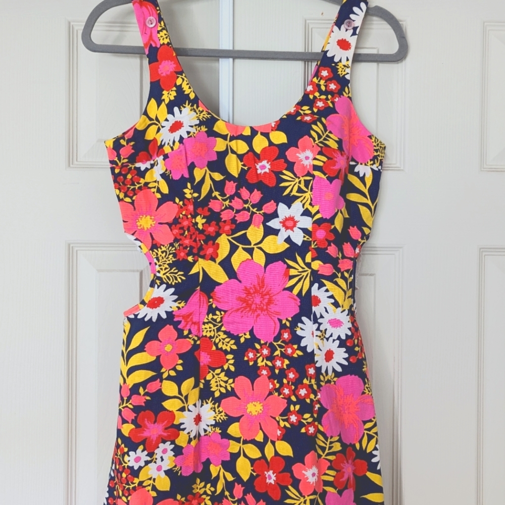 Vintage 1960s Floral Retro Dress